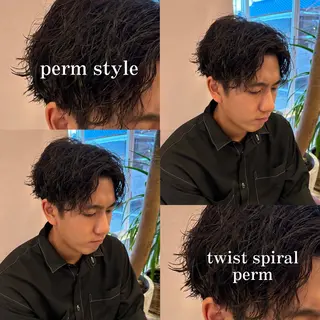 パーマ メンズ 透明感/ダブル カラー🧸こころのヘアスタイル