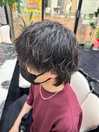 ミディアム パーマ メンズ EARTH/A岡山店 片岡愛のヘアスタイル