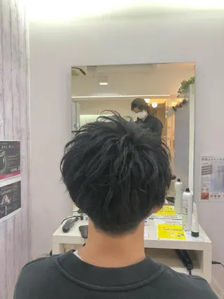 ショート メンズ 髪質改善× ハイライト溝江のヘアスタイル