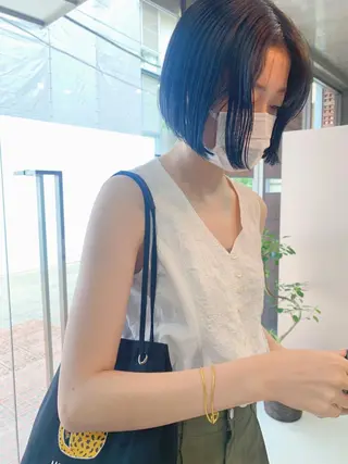 ショート カラー ボブパーマコテ巻き風 パーマNo1深江秀平のヘアスタイル