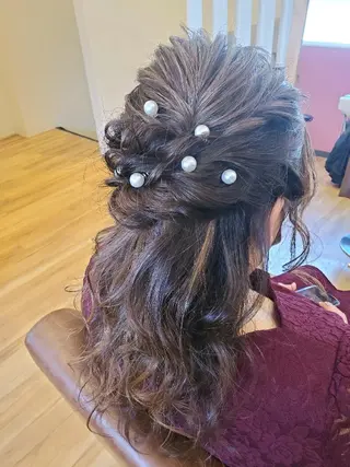 セミロング ヘアアレンジ 北九州美容室 🕊️わかな✂︎のヘアスタイル