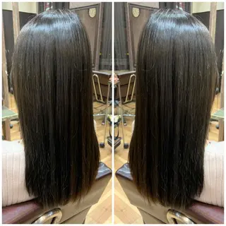 ロング EMANONシェアサロン梅田店所属・髪質改善🩵艶髪 ストレート🩵山口のヘアスタイル
