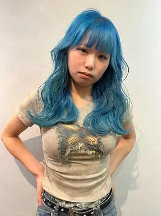 セミロング カラー 💖デザインカラー/ タダ ハナカ💖のヘアスタイル