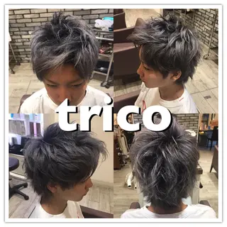 ショート カラー 似合わせ/ブリーチ カラー.岡田友仁のヘアスタイル