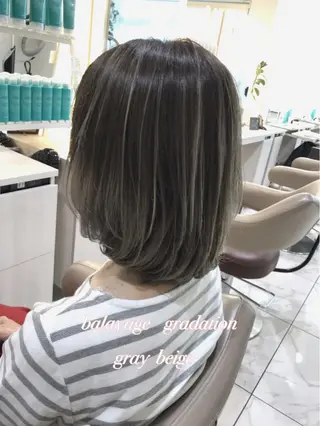 ショート カラー 山崎俊輔/髪質改善 /バレイヤージュのヘアスタイル