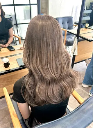 セミロング カラー 韓国×髪質改善カラー 💎hinaのヘアスタイル