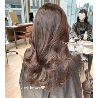 ロング カラー 🍼顔周りカット/ レイヤー/小川華奈のヘアスタイル