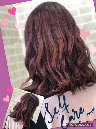 ミディアム カラー 永島 桜のヘアスタイル