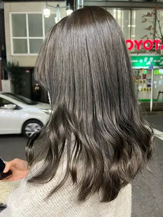 セミロング カラー 💖デザインカラー/ タダ ハナカ💖のヘアスタイル