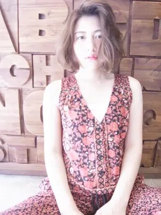 ミディアム カラー 北條 優輝のヘアスタイル