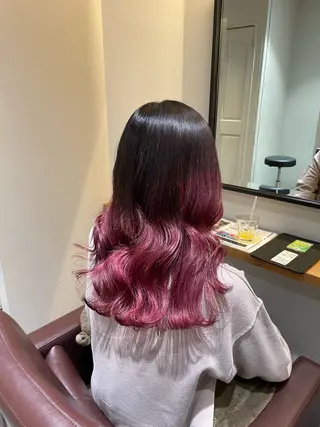 セミロング ハイトーン/透明感 カラー/下出有沙のヘアスタイル