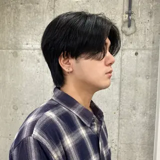 ショート メンズ センターパート/ニ ュアンスパーマのヘアスタイル