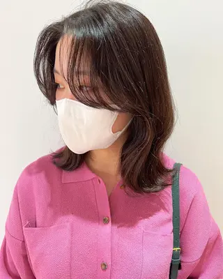 ミディアム カラー MARU レイヤー/パーマのヘアスタイル