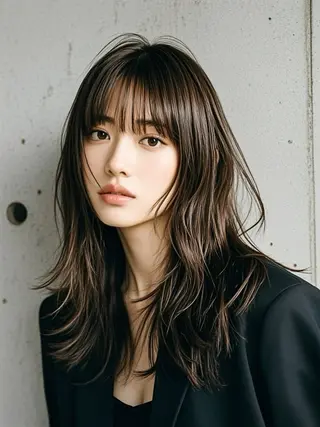 セミロング ウルフカット 811 大阪梅田 ウルフのヘアスタイル