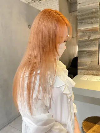 セミロング カラー 清水 亮太／赤み消しカラーのヘアスタイル