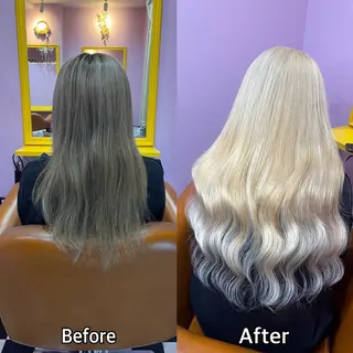 ロング シール＋ちび編み込み エクステ梅田🐨のヘアスタイル