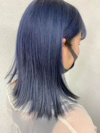 ミディアム カラー レイヤーウルフ エクステ磯部のヘアスタイル