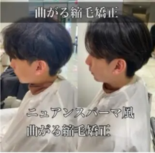 カラー パーマ メンズ メンズ毛流れ 縮毛特化/土屋丈のヘアスタイル