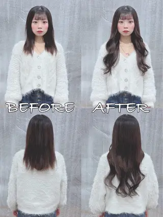 ロング カラー ヘアアレンジ LIP 大阪本店 エクステ 堀谷和孝のヘアスタイル