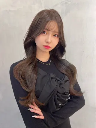 ロング 韓国レイヤーカット/ 縮毛矯正/羽田航のヘアスタイル