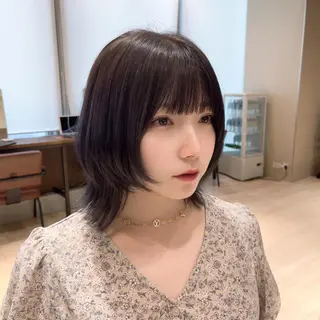 ミディアム カラー 赤羽今日子/レイヤー /盛れる顔まわりのヘアスタイル