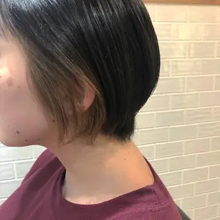 ショート カラー 艶カラー/韓国顔周り 🎀mamiのヘアスタイル