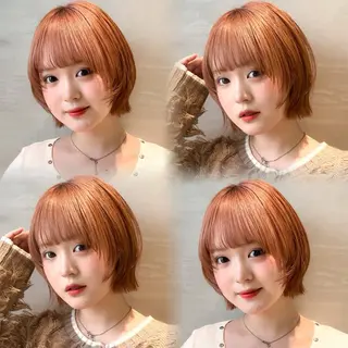 ミディアム カラー ♥️ボブ縮毛/ブリー チ/minami♥️のヘアスタイル