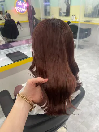 ミディアム カラー パーマ ヘアアレンジ ネイル マツエク・マツパ 韓国風ベージュ🤎 赤みなし🌿横浜🤎のヘアスタイル