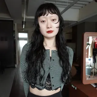 セミロング パーマ ボブパーマ/パーマ ウルフパーマのヘアスタイル