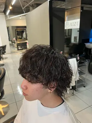 ミディアム パーマ メンズ パーマ特化美容師 茂木広幸のヘアスタイル