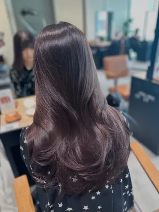 ロング カラー 韓国レイヤーカット 透明感カラー冨田那樹のヘアスタイル
