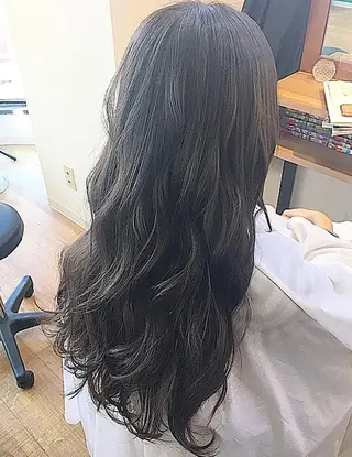 ロング カラー パーマ ヘアアレンジ 店長/ 加藤 流菜のヘアスタイル