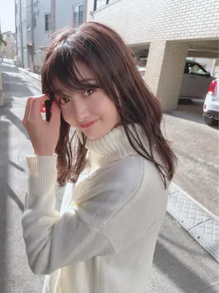 ミディアム カラー パーマ ヘアアレンジ 【公式】amble luxe池袋東口🩷のヘアスタイル