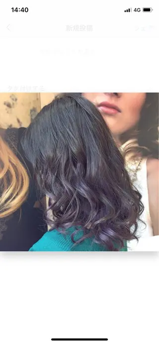 セミロング 店長ハイトーンカラー 柞山史奈のヘアスタイル