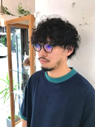 ショート パーマ メンズ 木村陸弥 似合わせ 透明感カラー🌿のヘアスタイル