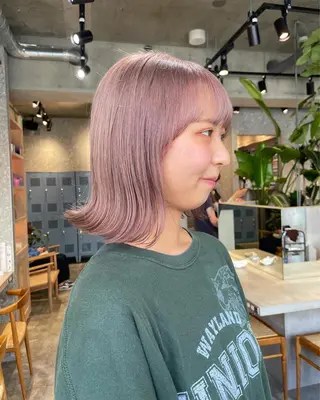 ミディアム カラー 透明感カラー 大人グレージュ有村のヘアスタイル