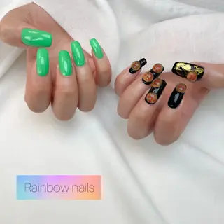 ネイル Rainbow nailsくろちゃんのネイルデザイン