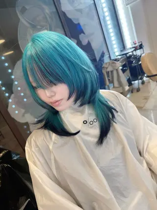 セミロング カラー HARUNA/原宿/ デザイン/カットのヘアスタイル