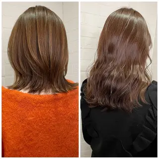 セミロング カラー 髪質改善美容師 🪽YOSSYのヘアスタイル