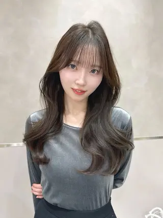 ミディアム カラー 韓国ヘア/レイヤー/ 顔まわり/りょーとのヘアスタイル