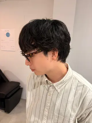 ミディアム パーマ メンズ Yin Yang 下北沢所属・エイヤ/メンズパーマ 🪮/カラー🌈のヘアスタイル