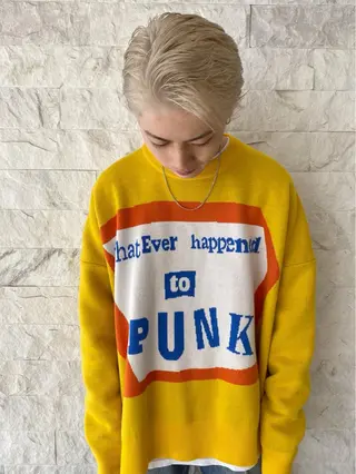 ミディアム カラー メンズ Piaコータロー ハイトーン&‪ボブのヘアスタイル