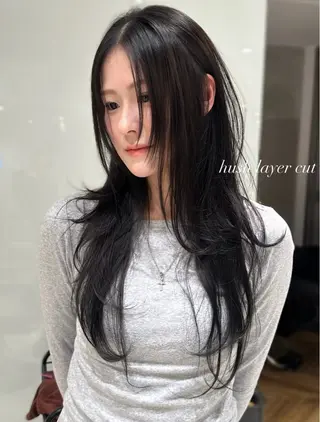 ロング カラー ヘアアレンジ 🫧🇰🇷韓国ヘア レイヤー🐺Yutaのヘアスタイル