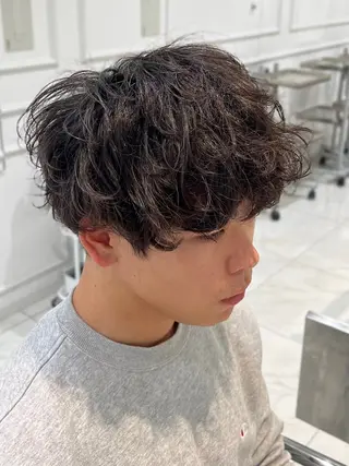 ミディアム NYNY姫路本店 メンズパーマ藤川時也のヘアスタイル