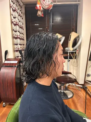 ロング パーマ メンズ きくち ゆうすけのヘアスタイル