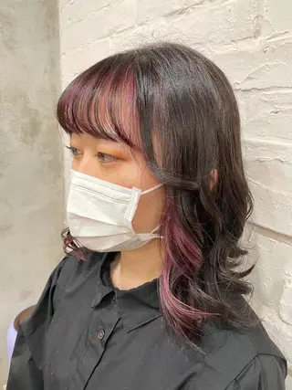 ミディアム カラー 【ピンク/韓国ヘア/ ヘアセット】亜海のヘアスタイル