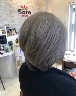 ミディアム カラー パーマ ヘアアレンジ メンズ キッズ マツエク・マツパ sara 荒井店のヘアスタイル
