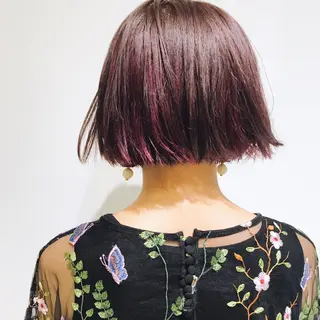 ショート カラー ヘアアレンジ ブリーチなしで透明感 艶カラー【Ryo】のヘアスタイル