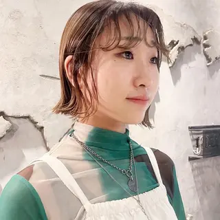 ショート SYUK高円寺所属・ベージュ/暖色カラー /ボブ/ミカのヘアスタイル