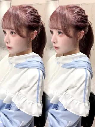 セミロング カラー ヘアアレンジ 盛れる顔周り🤍渋谷 Risa🎀のヘアスタイル